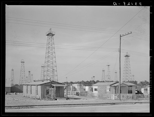 Untitled photo, possibly related to: Forest of oil derricks. Kigore, Texas