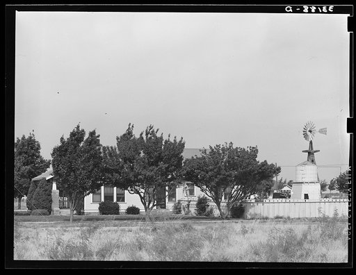 House in Midland, Texas, with its individual windmill to furnish water for yard, garden, and flowers