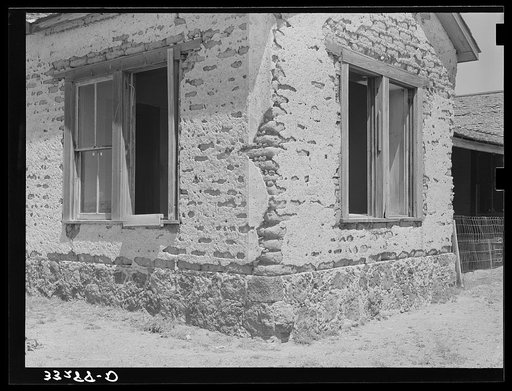 Detail of the old ranch house on the "Walking X" ranch near Marfa, Texas
