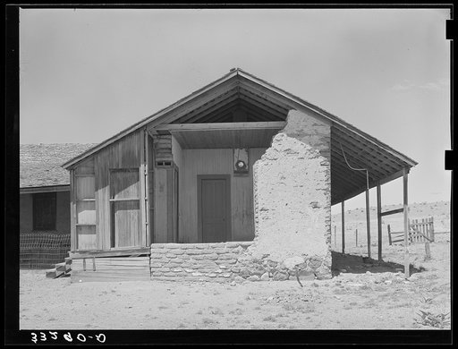 Part of old ranch house of "Walking X" Ranch near Marfa, Texas