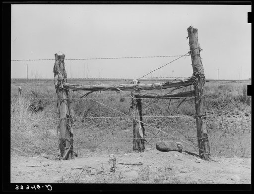 Corner post fence construction near Balmorhea, Texas