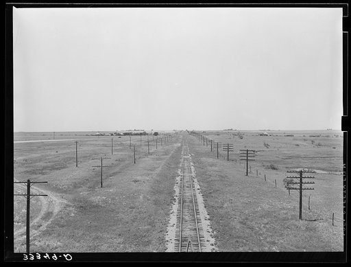 Untitled photo, possibly related to: Railroad in the Great Plains near Vernon, Texas