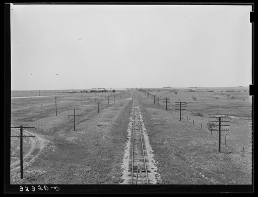 Railroad in the Great Plains near Vernon, Texas