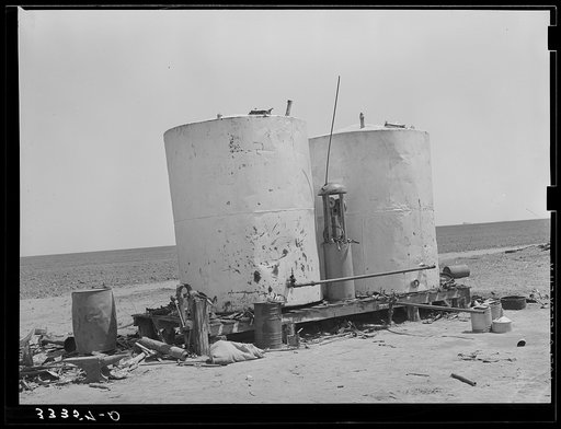 Gasoline storage tanks on 4900 acre farm near Ralls, Texas
