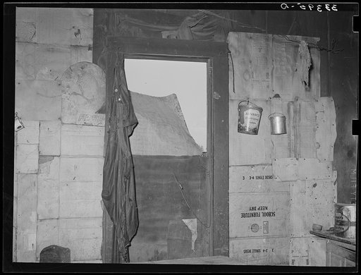 Window in home of Negro agricultural day laborer's home in Muskogee, Oklahoma