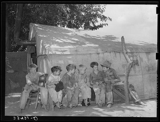 Sons of day laborers. Some of their fathers were agricultural workers and some were dispossessed tenant farmers now on WPA (Works Progress Administration/Work Projects Administration). The WPA work is holding many of these former tenant farmers in their communities, but they are all potential migran