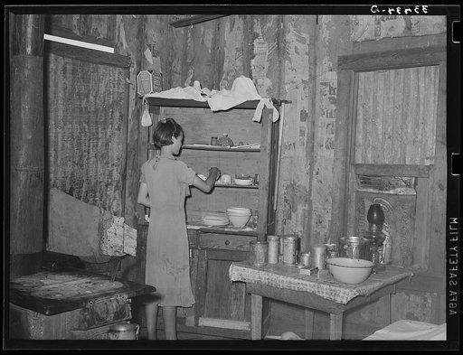 Kitchen of tenant farmer near Warner, Oklahoma