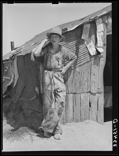 Son of day laborer living in Arkansas River bottom at Webbers Falls, Oklahoma. Muskogee County