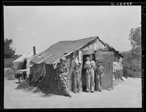 Family of day laborer living in Arkansas River bottom at Webbers Falls, Oklahoma. Muskogee County