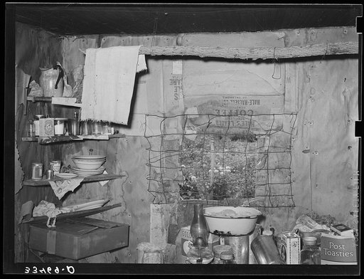 Kitchen of tenant farmer near Warner, Oklahoma