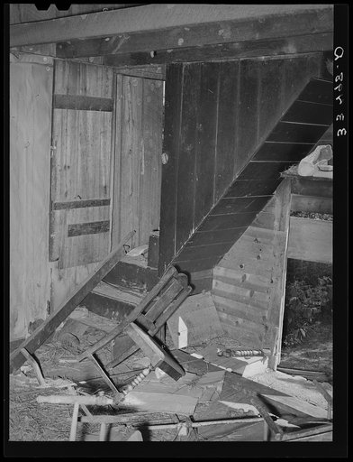 Interior of abandoned farmhouse in McIntosh County, Oklahoma