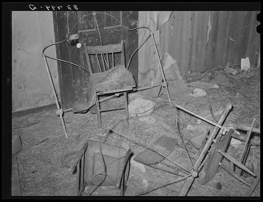 Interior of abandoned farmhouse in McIntosh County, Oklahoma