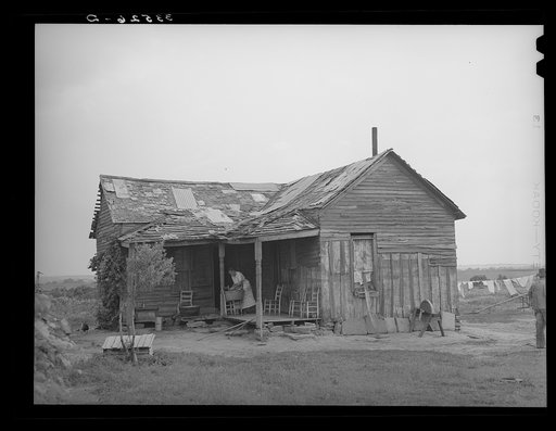 House of white tenant farmer near Warner, Oklahoma