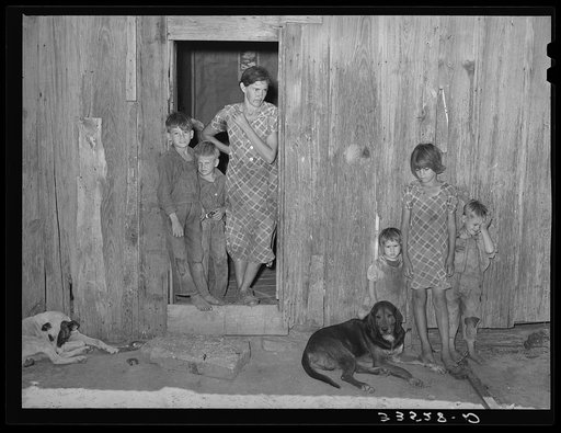 Part of family of tenant farmer. Hill section, McIntosh County, Oklahoma