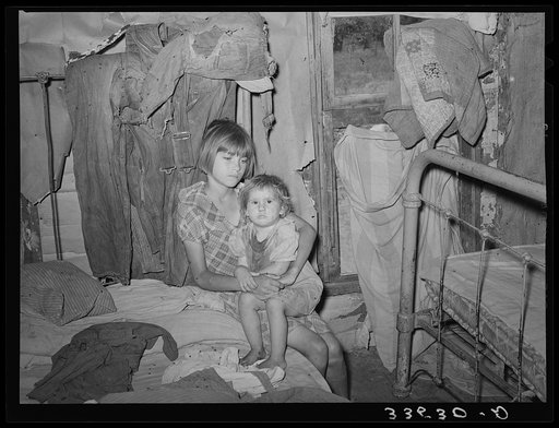 Children of tenant farmer. Hill section of McIntosh County, Oklahoma