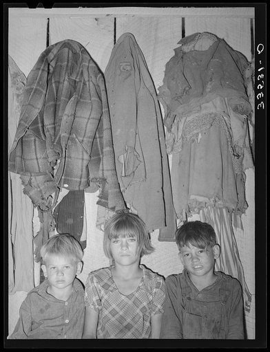 Children of white tenant farmer in their home in McIntosh County, Oklahoma