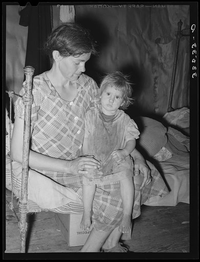 Mother and daughter tenant farmers. Hill section of McIntosh County, Oklahoma