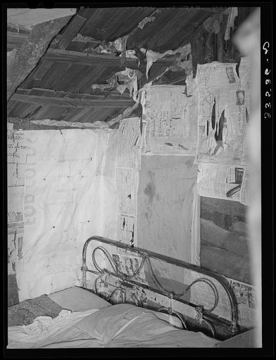 Interior of home of widow, tenant farmer. McIntosh County, Oklahoma