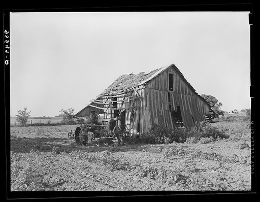Untitled photo, possibly related to: Abandoned tenant farmhouse in field of cotton in Wagoner County, Oklahoma