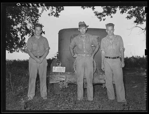 Untitled photo, possibly related to: Migrants from Florida, who are working in the truck fields of Wagner County, Oklahoma