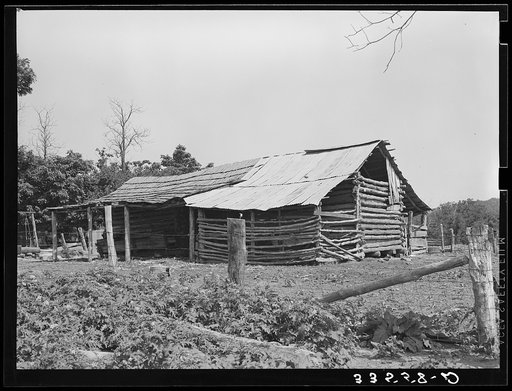 Barn of Indian tenant farmer in McIntosh County, Oklahoma