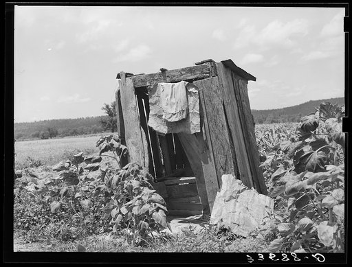 Privy of tenant farmer near Vian, Oklahoma