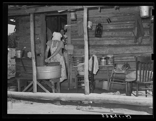 Front of house of tenant farmer living near Sallisaw, Oklahoma