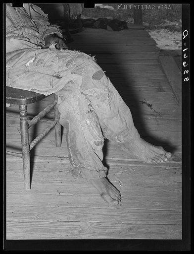 Detail of clothing of Negro tenant farmer. Wagoner County, Oklahoma