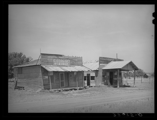 Untitled photo, possibly related to: Old store in Akins, Oklahoma, now used as living quarters