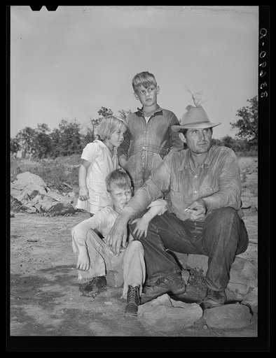 Father and his children living near Sallisaw, Oklahoma