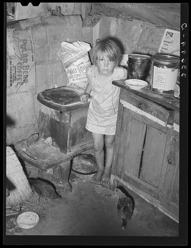 Corner of kitchen in tent home of family near Sallisaw, Oklahoma. Sequoyah County