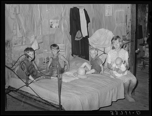 Children of agricultural day laborer living north of Sallisaw, Oklahoma. Sequoyah County