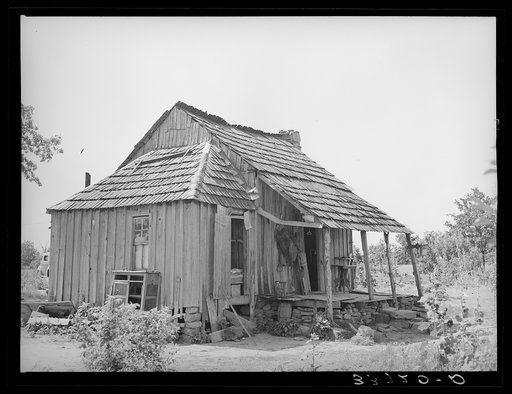 Home of Indian tenant farmer north of Sallisaw, Oklahoma