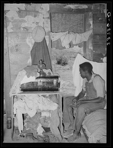 Crowd conditions in home of tenant farmer. Muskogee County, Oklahoma