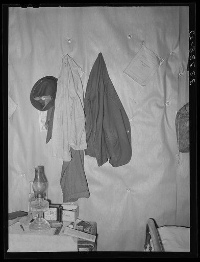 Detail of living room in home of Negro tenant farmer. Muskogee County, Oklahoma