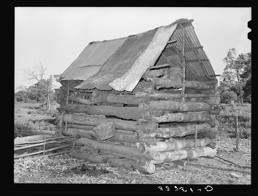 Shed of Indian agricultural worker. McIntosh County, Oklahoma