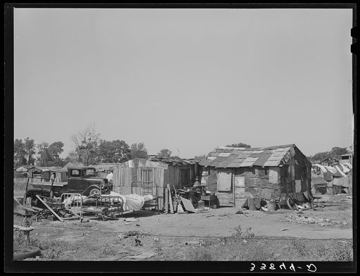 Shack home of family living in community camp. Oklahoma City, Oklahoma. Refer to general caption no. 21