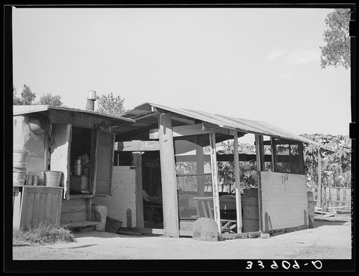 Shack at community camp. Oklahoma City, Oklahoma. See general caption no. 21