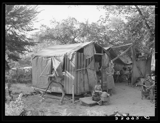 Tent home of family living in community camp. Oklahoma City, Oklahoma. See general caption 20