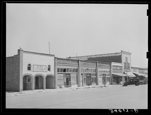Part of main street. Forgan, Oklahoma, agricultural ghost town