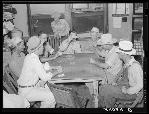Game of cards at oil workers' union headquarters. Seminole, Oklahoma