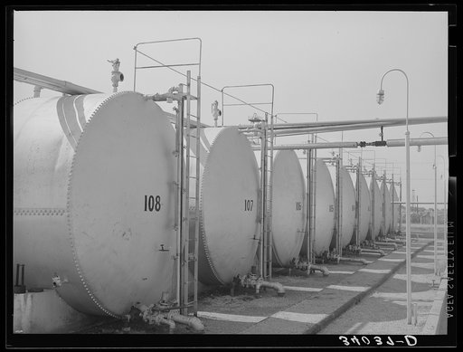 Storage tanks. Oil refinery, Seminole, Oklahoma