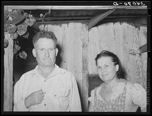 Unemployed oil worker and his wife. Seminole, Oklahoma