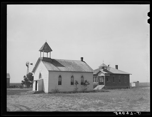 County school and church. Sheridan County, Kansas