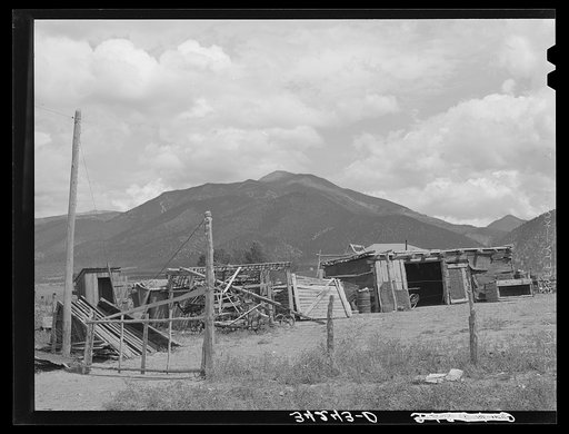 Barnyard of Spanish-American farmer near Questa, New Mexico