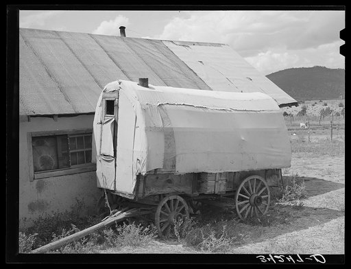Old sheepherder's wagon near, Questa, New Mexico
