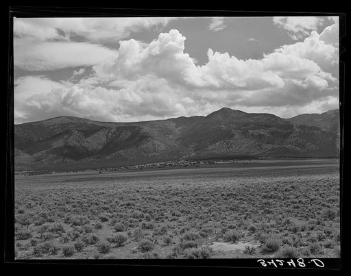 Scene in the sagebrush country south of Costilla, New Mexico
