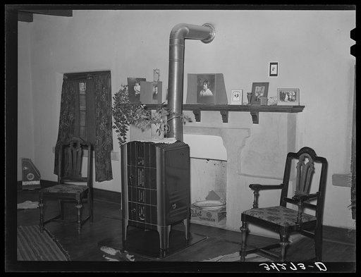 Interior of Spanish-American farmhouse near Taos, New Mexico