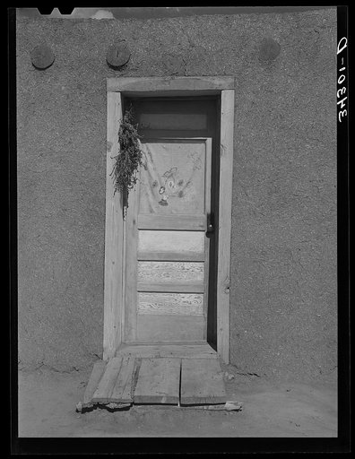 Entrance of Spanish-American farmhouse near Taos, New Mexico
