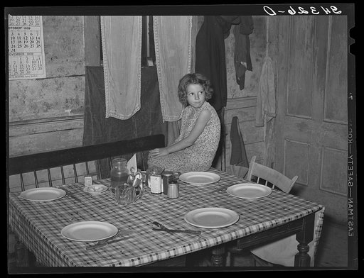 Waiting for dinner in farm home. Bradford, Vermont, Orange County